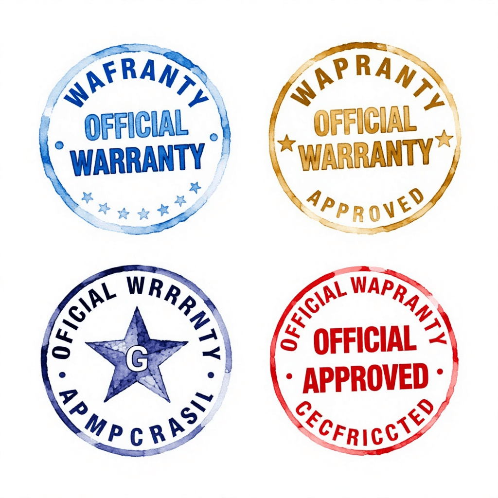 official warranty approved stamp on certificate document
