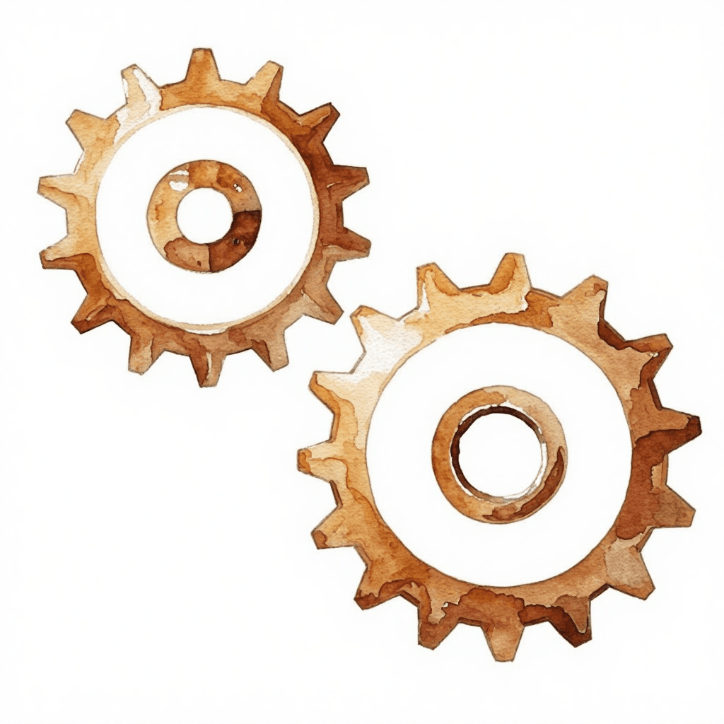 two settings-like gears meshing