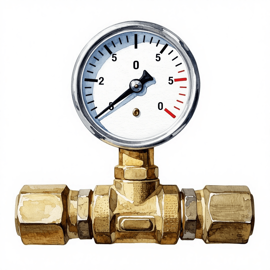 gas boiler pressure valve gauge showing correct pressure reading